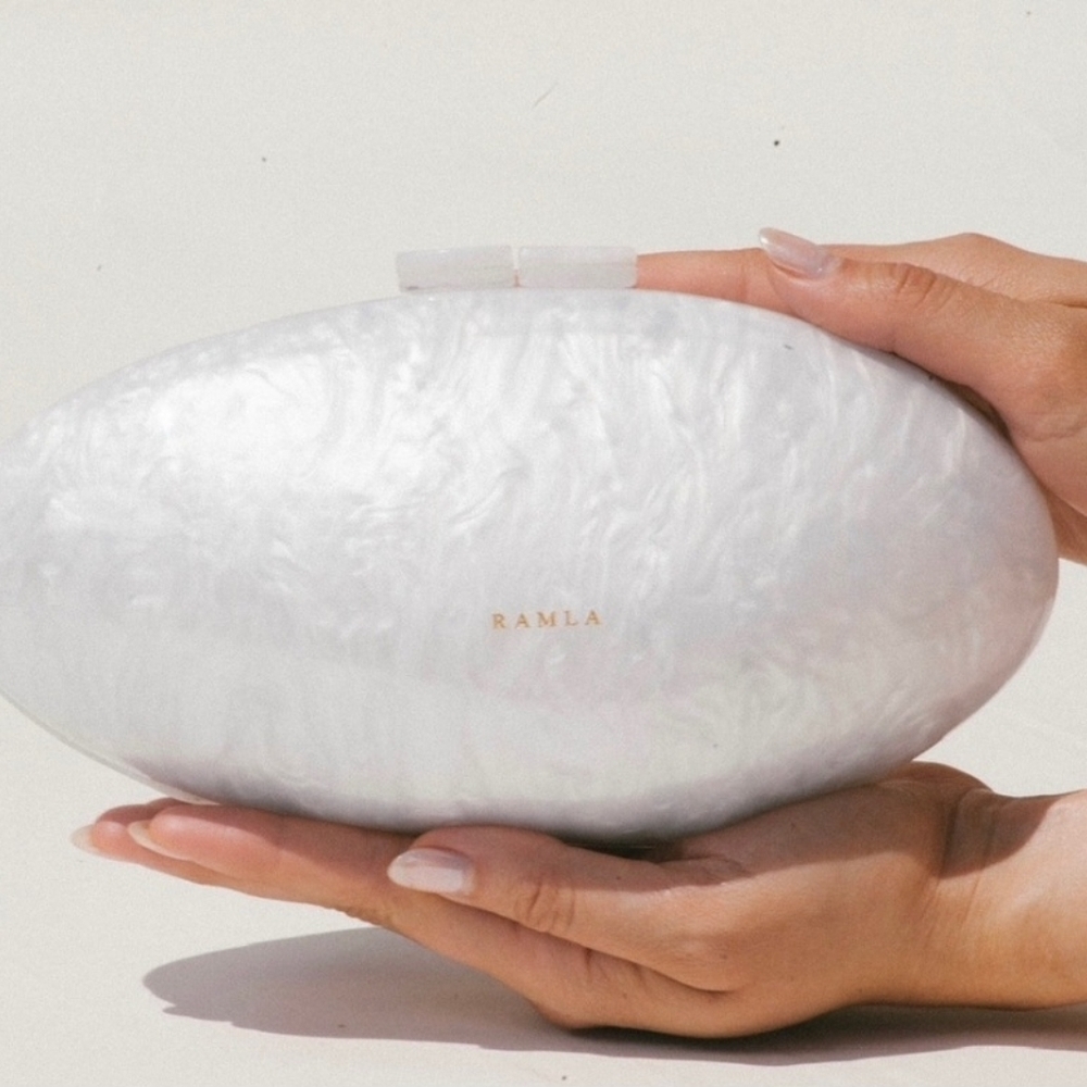 RAMLA Casablanca White Clutch.‎ NWOT